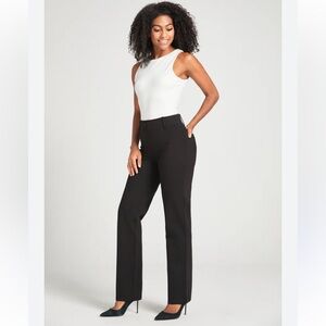 Betabrand Ponte Yoga Work Pants Straight Leg Pockets LP Business Casual Office